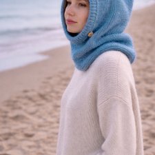 Ręcznie robiona balaclava miękki kapturokomin czapka z alpaką kolory