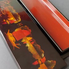 Vintage szkatułka orient puzderko z laki pudełko azjatycki widoczek