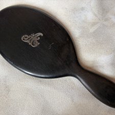 Magia hebanu - antyk - dawnej daty lustro buduarowe z drewna hebanowego -  oryginalne