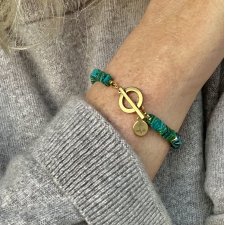 Unikatowa bransoletka z nietypowo ciętego kamienia - Chryzykola