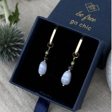 Kolczyki 2w1 – srebro 925 pozłacane 18K złotem