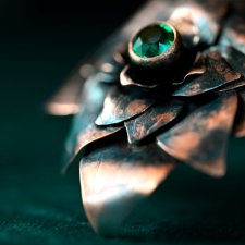 Brosza miedziana Kwiat