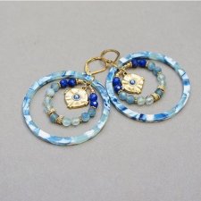 Kolczyki Wianki circle (blue mix)