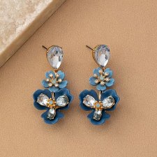 Piękne kolczyki, niebieskie kwiatki