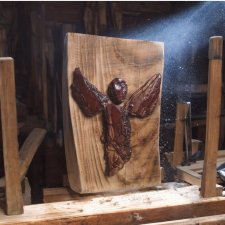 Asamblaż z kory -seria Abstrakcje anielskie 1
