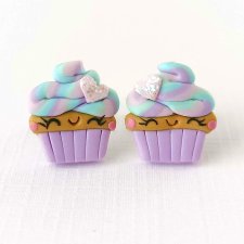 Kolczyki fioletowe babeczki