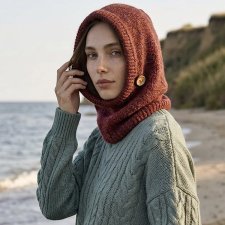 Ręcznie robiona balaclava miękki kapturokomin z alpaki i merynosa kolory