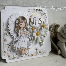 Kartka w pudełku na komunię