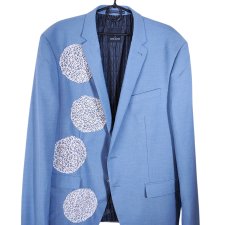 Reworked marynarka Daniel Hechter z koronką – oversize, unisex, one of a kind