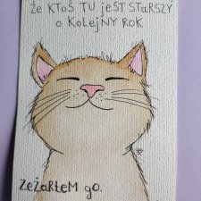 Zabawna kartka urodzinowa kot