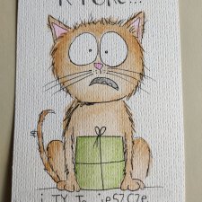 Zabawna kartka urodzinowa kot