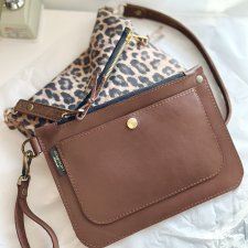 Skórzana kopertówka / torebka do ręki / saszetka – ręcznie szyta