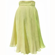 Spódnica jedwabna z koła limonkowa