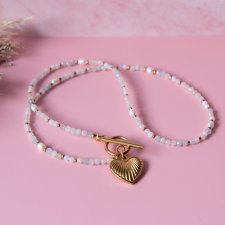 Naszyjnik AMOUR - morganit, opal i perła słodkowodna