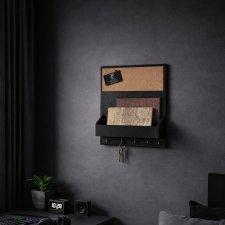 Minimalistyczny drewniany organizer, na ścianę, na ulotki