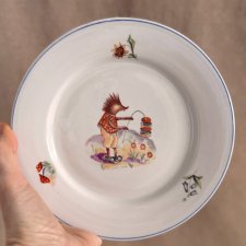 Talerz śniadaniowy z jeżykiem, Lubiana, PRL