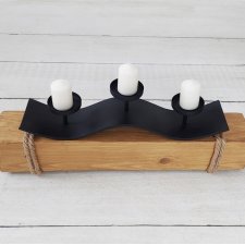 Świecznik drewniana belka