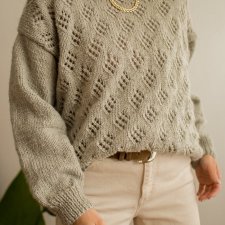Szary sweter handmade XL