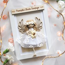 Pamiątka Chrztu - Anioł Stróż dla dziewczynki | Prezent na chrzciny