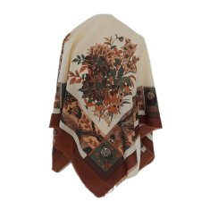 Duza chusta w brązowej tonacji