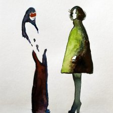 Ilustracja 2 modeli, 30*21cm, Original Akwarela2