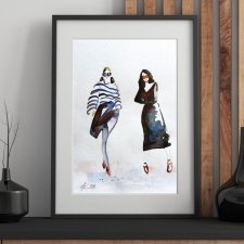 Ilustracja 2 modeli, 30*21cm, Original Akwarela3