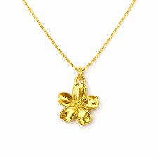 NIEZAPOMINAJKA- naszyjnik srebro złocone 24K