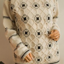 sweter z wełny i angory L