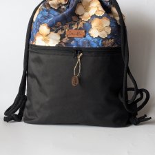 Handmade workoplecak z tkaniny wodoodpornej w kwiaty