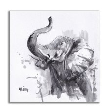 Słoń. Grafika ręcznie malowana