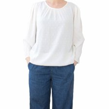 Biała bluzka vintage wiskoza Kaffe skandynawska