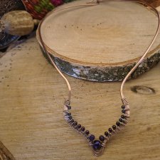 Naszyjnik choker miedziany z Hematytami