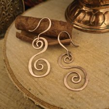 Kolczyki miedziane Zakręcone