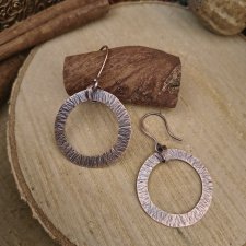 Kolczyki miedziane koła fakturowane