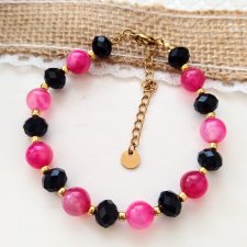 Bransoletka różowy jadeit