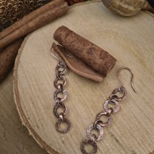 Kolczyki miedziane kółeczka dłuuugie