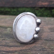 Kamień księżycowy - pierścionek regulowany