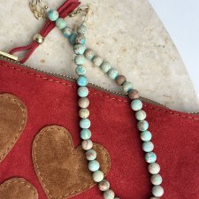 Jaspis Cesarski  - lazurowy | Korale | Ręcznie robiony naszyjnik w Pracowni DomilkowyDomek