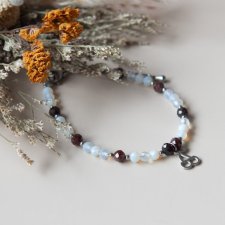 Bransoletka VERY CHERRY z kamieni - opal i granat