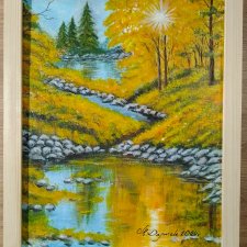 POMYSŁ NA SPERSONALIZOWANY PREZENT- UNIKALNY OBRAZ W RAMIE Z CYTATEM- POLSKI PEJZAŻ "KAMIENNY BRZEG"