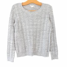 Sweter vintage szary warkocze