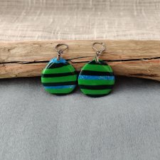 Zielone kolczyki w paski - Forest Glow