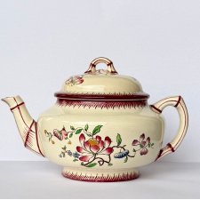 Przedwojenny Imbryk Sarreguemines Strasbourg 1900–1920 fajans stara Francja antyk oryginał