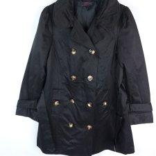 New Look czarny płaszcz z paskiem 14 / 40