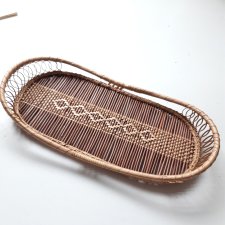 Wiklinowa Taca Tacka Podstawka Vintage