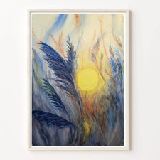 Łąka. Oryginalna akwarela A3