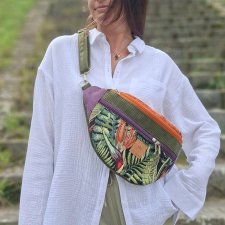 Kolorowa nerka XL z żakardu i weluru Madera