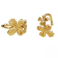 nausznica NIEZAPOMINAJKI - srebro złocone 24K