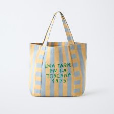 ZARA - TORBA W PASKI - SHOPPER