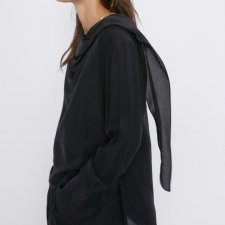 ZARA - ELEGANCKA BLUZKA Z SZARFĄ - XS